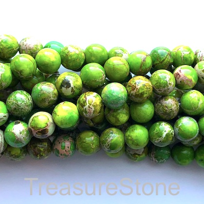 Bead,Imperial,impression Jasper, dyed,Green,8mm round.16", 50pcs