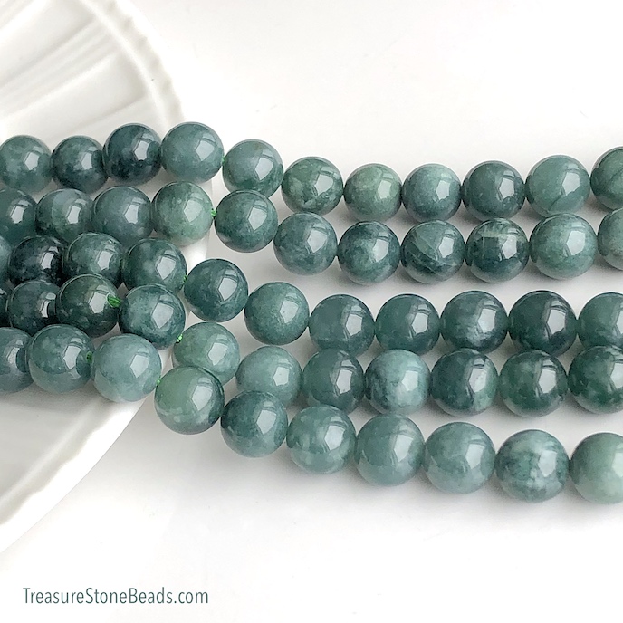 Bead, Guatemalan Blue jadeite, 8mm round. 15.5-inch, 49pcs