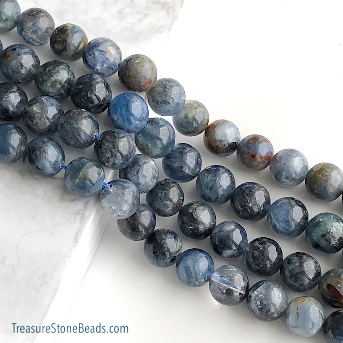 Bead, kyanite, 10mm round, grade C. 15-inch, 37pcs
