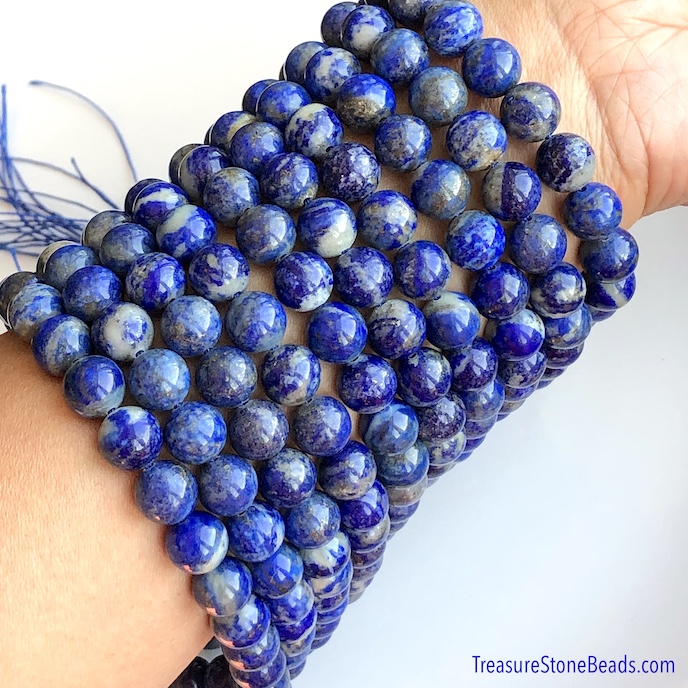 Bead, Lapis Lazuli, natural, grade B,10mm round. 15 inch, 36pcs