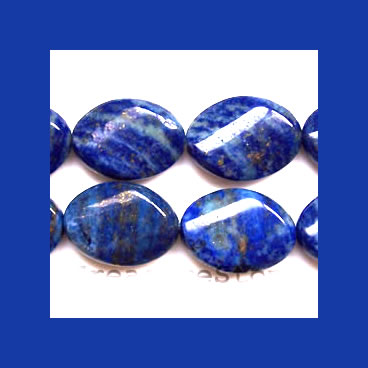 Bead, Lapis Lazuli, 18x25mm S shape Oval. 16 inch strand.