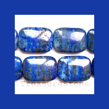 Beads, Lapis Lazuli, Flat Rectangle 22x30mm. 16 inch strand