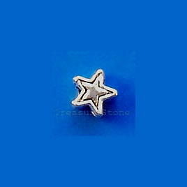 Bead, antiqued silver-finished, 4mm star. Pkg of 25.