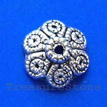 Bead cap, antiqued silver-finished, 12mm. Pkg of 12