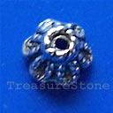 Bead cap, antiqued silver-finished, 7mm. Pkg of 20
