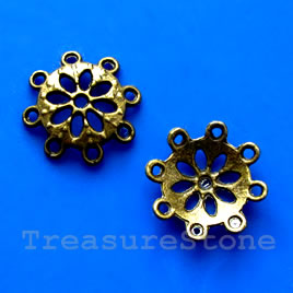 Bead cap, antiqued brass finished, 4x15mm. Pkg of 10.