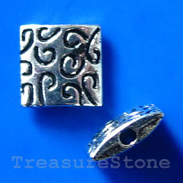 Bead, antiqued silver-finished, 9x3mm. Pkg of 8