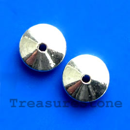 Bead, antiqued silver-finished, 5x12mm. Pkg of 10.