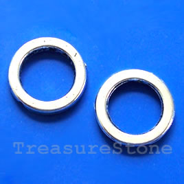 Bead frame, silver-finished, 19mm circle/ring. Pkg of 5.