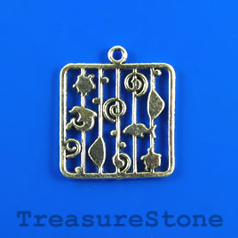 Pendant, silver-colored, 24mm. Pkg of 4.