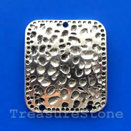 Connector, silver-finished, 28x32mm. Pkg of 2.