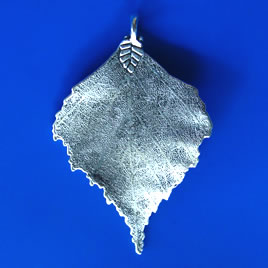 Pendant, silver-finished, 45x67mm leaf. Sold individually.