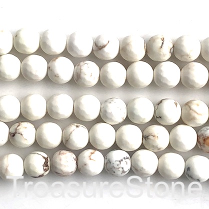 Bead, magnesite, 8mm faceted round. 15-inch, 47pcs