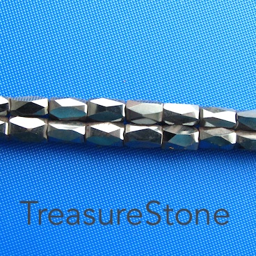 Bead, Magnetic, 4x6.5mm 18 faceted barrel. super power. 13 inch.
