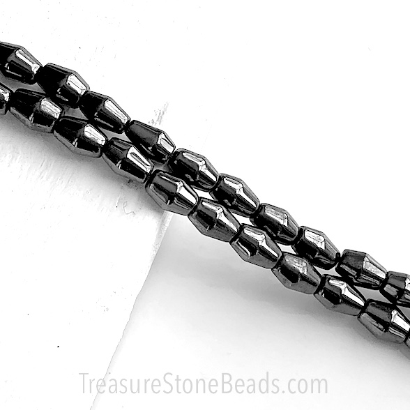 Bead, magnetic hematite, 6x9mm round bicone. 15.5 inch, 45pcs