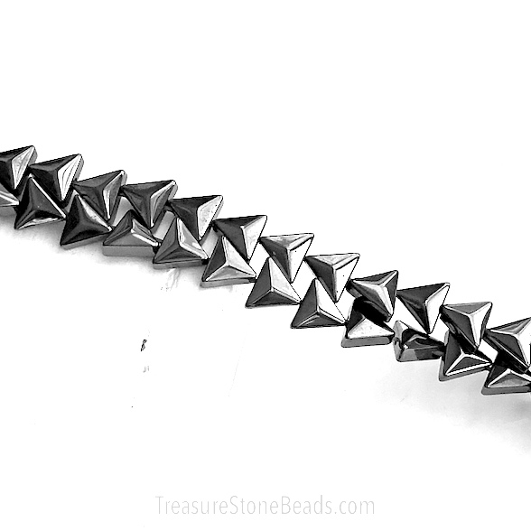 Bead, magnetic hematite, 7mm triangle, A grade. 15.5 inch, 64pcs