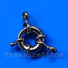 Clasp, springring, black colored,17mm nautical.Sold individually