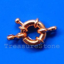 Clasp, springring, bright copper,11mm nautical.Sold individually