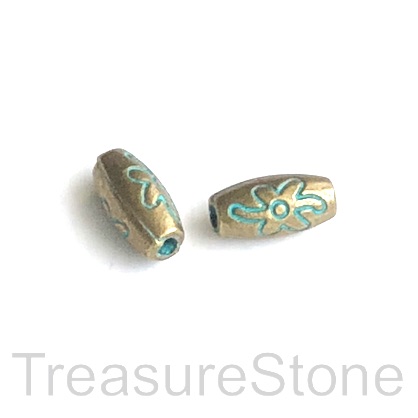 Bead, patina finished, 5x9mm oval spacer. 20pcs
