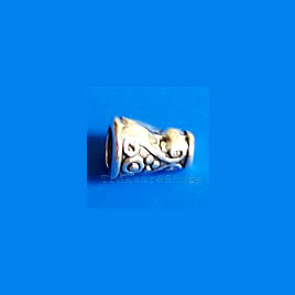 Cone, antiqued silver-finished, 7x10mm. Pkg of 12