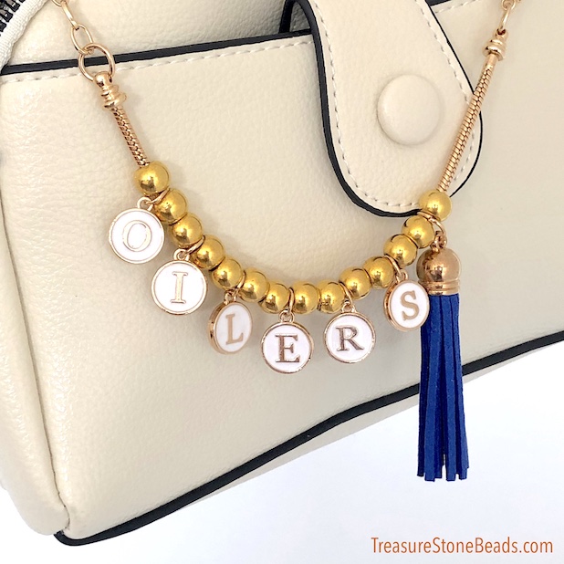 Bracelet, OILERS. OPENABLE, blue tassel. Each