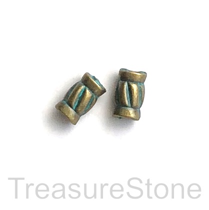 Bead, patina finished, 5x8mm tube spacer. 16pcs
