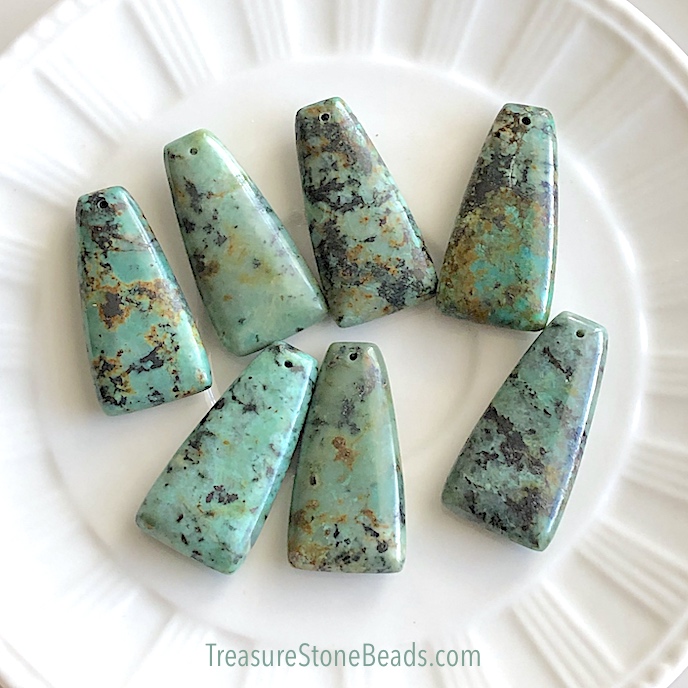 Pendant, African Turquoise, 20x40mm drop. each