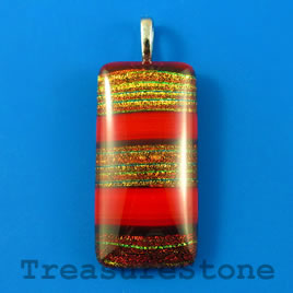 Pendant, dichroic glass, 19x39mm rectangle. Sold individually.