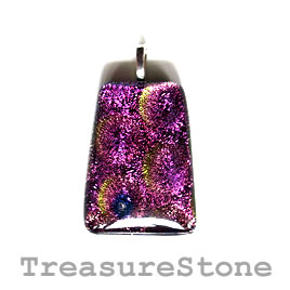 Pendant, dichroic glass, 29x39mm. Sold individually.
