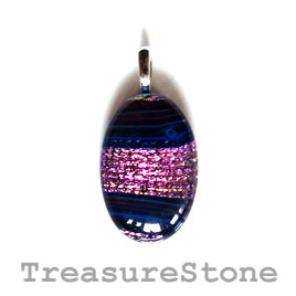 Pendant, dichroic glass, 20x30mm. Sold individually.