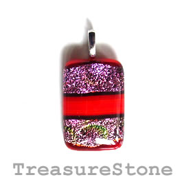 Pendant, dichroic glass, 20x29mm. Sold individually.