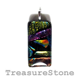 Pendant, dichroic glass, 22x42mm. Sold individually.