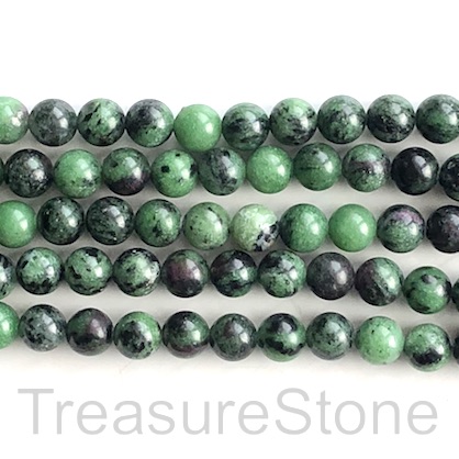 Bead, ruby zoisite, 8mm round. 15.5-inch, 48pcs