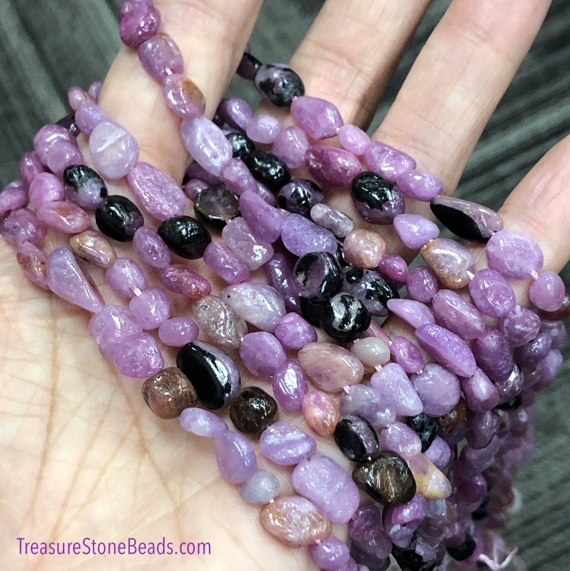 Bead, ruby, 7-9mm nugget. 15.5-inch, about 52pcs