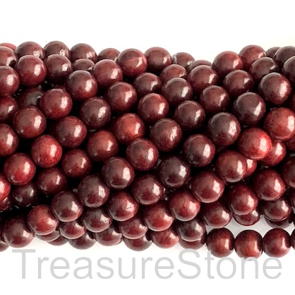 Bead, scented wood, red tan, 8mm round. Pkg of 108pcs.
