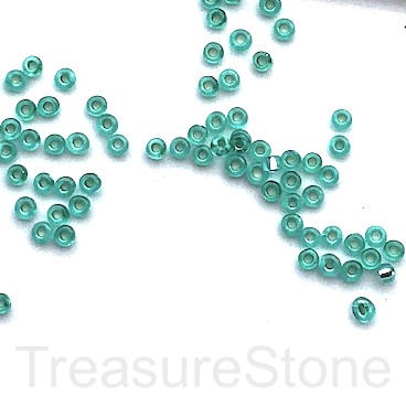 Seed bead, glass,turquoise, #10, 2mm round.15gram, about 1200pcs
