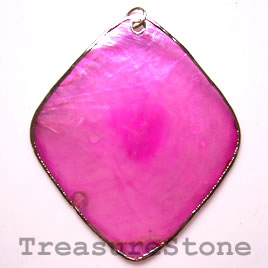 Pendant, shell, 60x70mm. Sold individually.