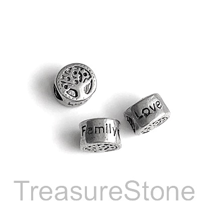 Bead, stainless steel, large hole, 4mm, 10x7mm Tree of life.Each