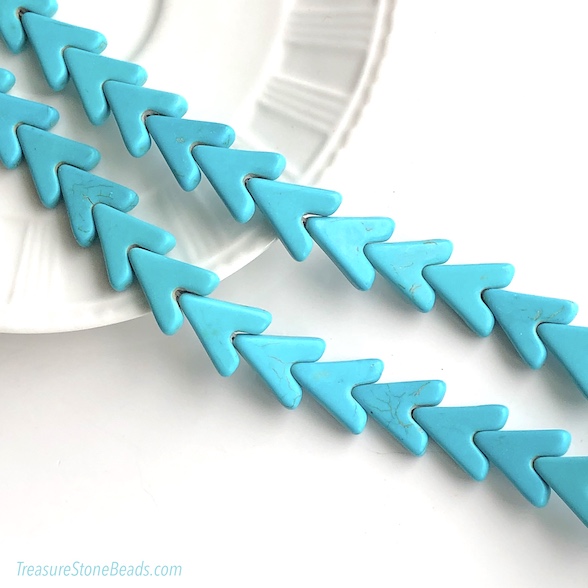 Bead, synthetic turquoise, arrow head 15.5-inch.