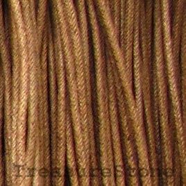 Cord, waxed cotton, brown, 2mm. Sold per 5-meter.